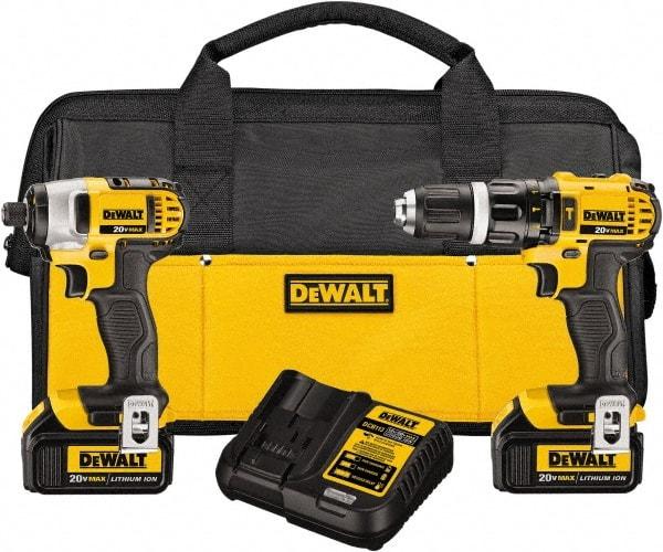 DeWALT - 20 Volt Cordless Tool Combination Kit - Includes 1/2" Hammer Drill & 1/4" Impact Driver, Lithium-Ion Battery Included - Caliber Tooling