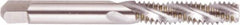 Regal Cutting Tools - #8-32 UNC 2 Flute 2B Bottoming Spiral Flute Tap - High Speed Steel, Bright Finish, 2-1/8" OAL, Right Hand Flute, Right Hand Thread, H3 - Caliber Tooling