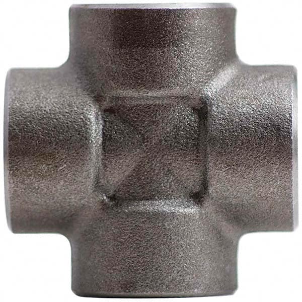 Merit Brass - Black Pipe Fittings; Type: Cross ; Fitting Size: 3/4 (Inch); End Connections: Socket Weld ; Classification: 3000 ; Material: Carbon Steel ; Finish/Coating: Mill/Oil - Exact Industrial Supply