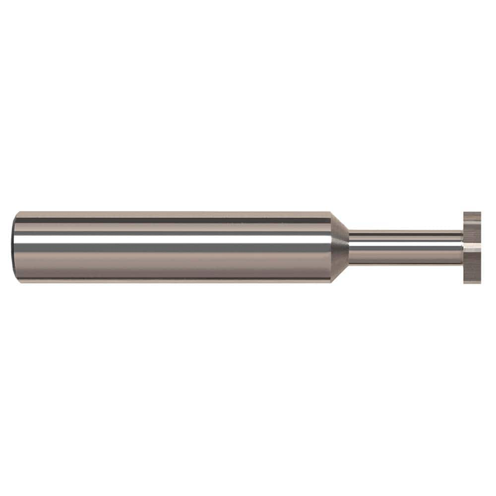 Woodruff Keyseat Cutter: 0.187″ Cut Dia, 0.031″ Cut Width, 3/16″ Shank Dia, Straight Tooth 2″ OAL, 4 Teeth, Solid Carbide