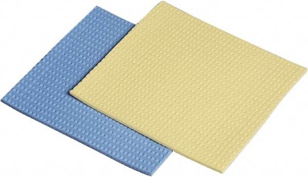 Ability One - 5" Long x 1/2" Wide x 1" Thick Scouring Sponge - Nonabrasive, Blue/Yellow - Caliber Tooling