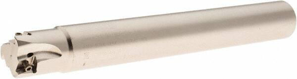 Seco - 1" Cut Diam, 8mm Max Depth of Cut, 1" Shank Diam, 7.87" OAL, Indexable Square Shoulder End Mill - LOEX Inserts, Cylindrical Shank, 90° Lead Angle, Through Coolant, Series Square T4-08 - Caliber Tooling