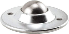 Hudson Bearing - 1-1/2 Inch Diameter, Round, Stainless Steel Ball Transfer - 3.6563 Inch Overall Diameter, 1.1406 Inch Mount Height, 200 Lb. Capacity - Caliber Tooling