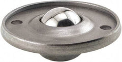 Hudson Bearing - 5/8 Inch Diameter, Round, Stainless Steel Ball Transfer - 1.6875 Inch Overall Diameter, 3/8 Inch Mount Height, 20 Lb. Capacity - Caliber Tooling