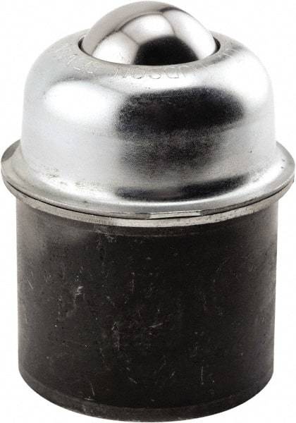 Hudson Bearing - 1-1/2 Inch Diameter, Round, Carbon Steel Ball Transfer - 3 Inch Overall Diameter, 1.8125 Inch Mount Height, 250 Lb. Capacity - Caliber Tooling