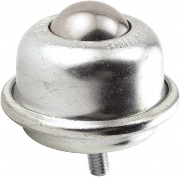 Hudson Bearing - 1-1/2 Inch Diameter, Round, Stainless Steel Ball Transfer - 3-1/4 Inch Overall Diameter, 2.3125 Inch Mount Height, 250 Lb. Capacity - Caliber Tooling