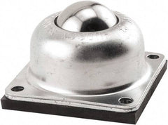 Hudson Bearing - 1-1/2 Inch Diameter, Round, Stainless Steel Ball Transfer - 2 Inch Mount Height, 250 Lb. Capacity - Caliber Tooling