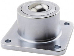 Hudson Bearing - 1.1875 Inch Diameter, Square, Stainless Steel Ball Transfer - 1.7813 Inch Mount Height, 750 Lb. Capacity - Caliber Tooling