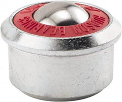 Hudson Bearing - 1.1875 Inch Diameter, Round, Stainless Steel Ball Transfer - 2 Inch Overall Diameter, 1/2 Inch Mount Height, 500 Lb. Capacity - Caliber Tooling