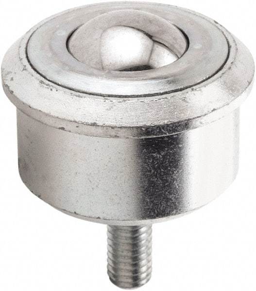 Hudson Bearing - 1.1875 Inch Diameter, Round, Carbon Steel Ball Transfer - 2 Inch Overall Diameter, 1.4375 Inch Mount Height, 750 Lb. Capacity - Caliber Tooling