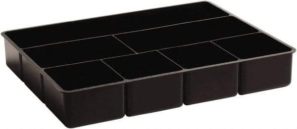 Rubbermaid - 7 Compartment, 15 Inch Wide x 11.73 Inch Deep x 2-1/2 Inch High, Drawer Organizer - Plastic, Black - Caliber Tooling