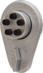 Kaba Access - 1-3/4 to 2-1/8" Door Thickness, Satin Chrome Finish, Push Button Deadbolt - Nonhanded Handling, Combination Override, Keyless Cylinder - Caliber Tooling