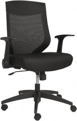 ALERA - 36-5/8 to 42-7/8" High Mid Back Chair - 26" Wide x 22-1/2" Deep, Fabric Mesh Seat, Black - Caliber Tooling