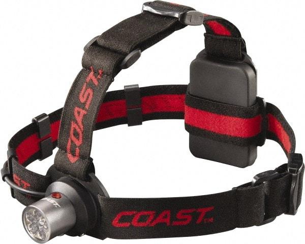 Coast Cutlery - White, Red LED Bulb, 145 Lumens, Hands-free Flashlight - Black, Red Plastic Body, 3 AAA Batteries Included - Caliber Tooling