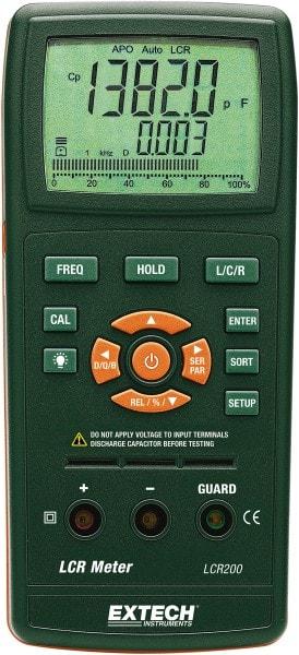 Extech - LCR200, Digital Passive Component LCR Multimeter - 200 mOhm, Measures Capacitance, Resistance - Caliber Tooling