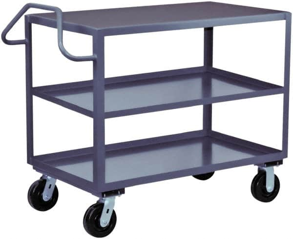 Jamco - 2,400 Lb Capacity, 36" Wide x 48" Long x 36" High Heavy Duty Service Cart - 3 Shelf, Steel - Caliber Tooling