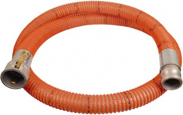 Alliance Hose & Rubber - -13 to 140°F, 6" Inside x 7.15" Outside Diam, PVC Liquid Suction & Discharge Hose - Clear & Orange, 25' Long, 29 Vacuum Rating, 70 psi Working - Caliber Tooling