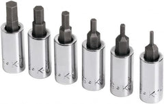 SK - 6 Piece 1/4" Drive Metric Hex Bit Socket Set - 2 to 6mm Hex - Caliber Tooling