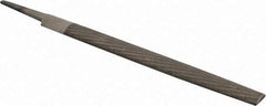 PFERD - 8" Long, Second Cut, Half Round American-Pattern File - Double Cut, 0.22" Overall Thickness, Tang - Caliber Tooling