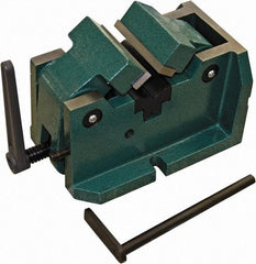 Interstate - 4" Jaw Width, 2-3/8" Max Jaw Opening, Manual Self Centering Vise - 11-27/64" OAL x 7-11/16" OAH - Caliber Tooling