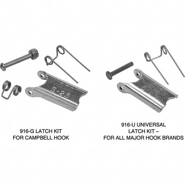 Campbell - Lifting Aid Accessories Type: Locking Latch Kit For Use With: Hook Sizes 5-25 - Caliber Tooling