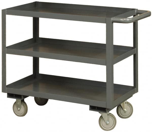 Durham - 3,000 Lb Capacity, 30" Wide x 60" Long x 40" High Heavy Duty Service Cart - 3 Shelf, Steel - Caliber Tooling