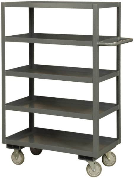 Durham - 3,000 Lb Capacity, 24" Wide x 48" Long x 60" High Heavy Duty Service Cart - 5 Shelf, Steel - Caliber Tooling