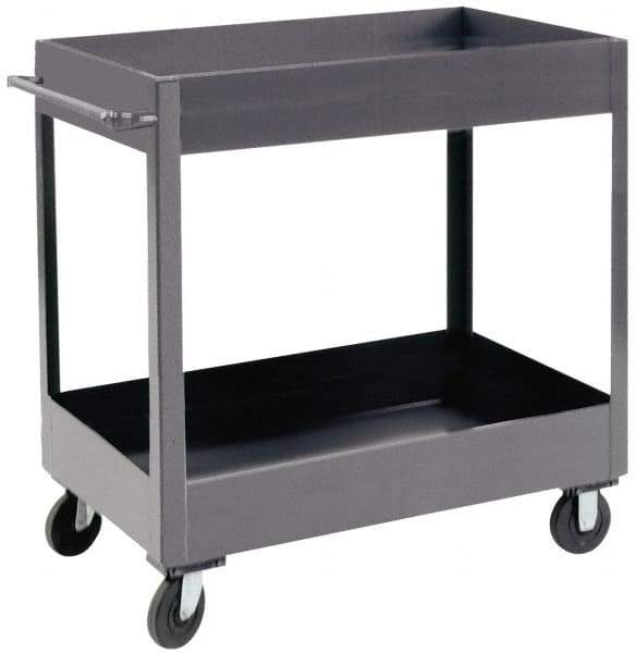 Durham - 1,200 Lb Capacity, 24" Wide x 36" Long x 37-5/8" High Heavy Duty Service Cart - 2 Shelf, Steel - Caliber Tooling