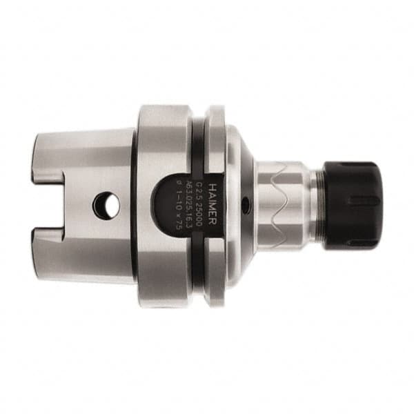 HAIMER - 1/8" to 3/8" Capacity, 2.95" Projection, HSK63A Hollow Taper, ER16 Collet Chuck - 0.0001" TIR - Exact Industrial Supply