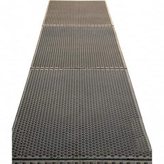 Barefoot - 3' Long x 3' Wide, Dry/Wet Environment, Anti-Fatigue Matting - Black, EPDM Rubber with EPDM Rubber Base - Caliber Tooling