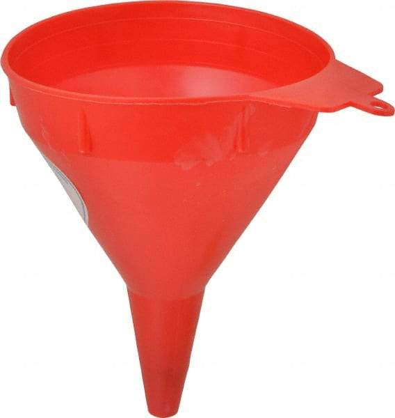 Funnel King - 1 pt Capacity Polyethylene Funnel - 4-1/2" Mouth OD, 1/2" Tip OD, 2-1/4" Straight Spout, Red - Caliber Tooling