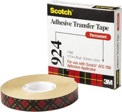 3M - 60 Yds. Long x 1/2" Wide, Medium Strength Acrylic Adhesive Transfer Tape - 2 mil Thick - Caliber Tooling