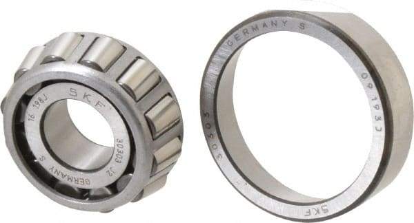 SKF - 17mm Bore Diam, 47mm OD, 15.25mm Wide, Tapered Roller Bearing - 28,100 N Dynamic Load Capacity, 25,000 N Static Load Capacity - Caliber Tooling