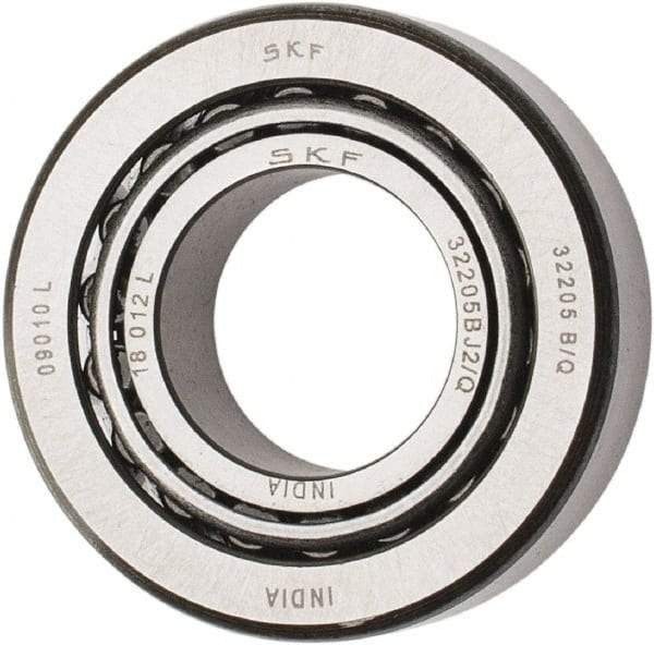 SKF - 25mm Bore Diam, 52mm OD, 19.25mm Wide, Tapered Roller Bearing - 35,800 N Dynamic Load Capacity, 44,000 N Static Load Capacity - Caliber Tooling