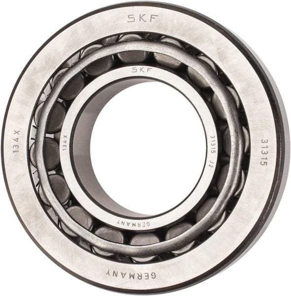 SKF - 75mm Bore Diam, 160mm OD, 40mm Wide, Tapered Roller Bearing - 209,000 N Dynamic Load Capacity, 245,000 N Static Load Capacity - Caliber Tooling