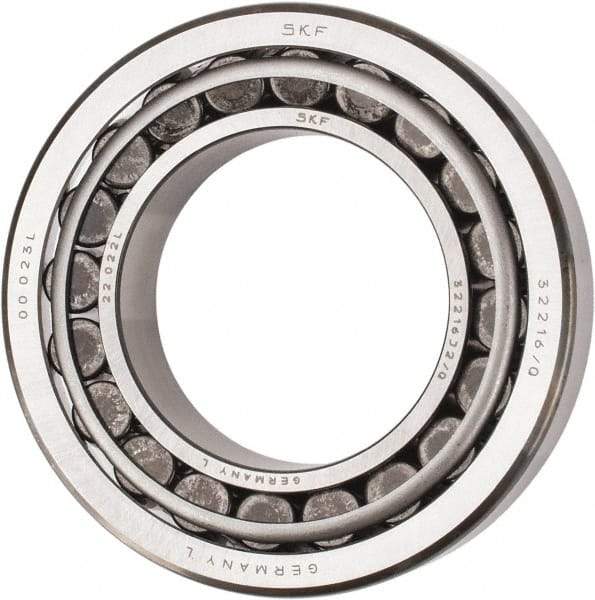 SKF - 80mm Bore Diam, 140mm OD, 35.25mm Wide, Tapered Roller Bearing - 187,000 N Dynamic Load Capacity, 245,000 N Static Load Capacity - Caliber Tooling