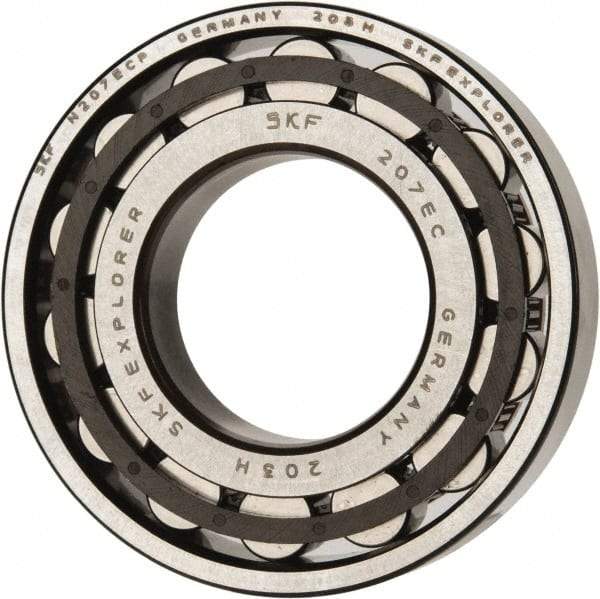 SKF - 35mm Bore Diam, 72mm Outside Diam, 17mm Wide Cylindrical Roller Bearing - 48,400 N Dynamic Capacity, 48,000 Lbs. Static Capacity - Caliber Tooling