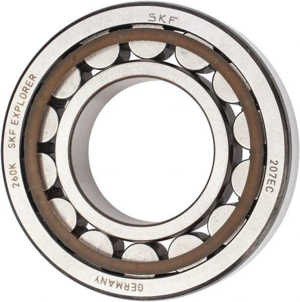 SKF - 35mm Bore Diam, 72mm Outside Diam, 17mm Wide Cylindrical Roller Bearing - 48,400 N Dynamic Capacity, 48,000 Lbs. Static Capacity - Caliber Tooling