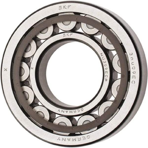 SKF - 45mm Bore Diam, 100mm Outside Diam, 25mm Wide Cylindrical Roller Bearing - 99,000 N Dynamic Capacity, 100,000 Lbs. Static Capacity - Caliber Tooling