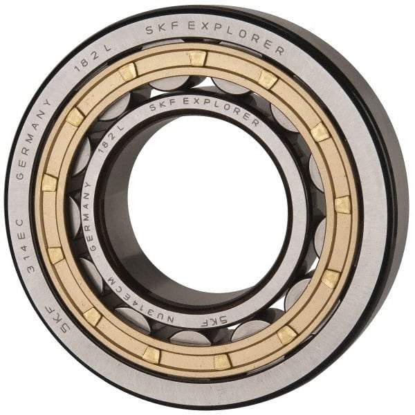 SKF - 70mm Bore Diam, 150mm Outside Diam, 35mm Wide Cylindrical Roller Bearing - 205,000 N Dynamic Capacity, 228,000 Lbs. Static Capacity - Caliber Tooling