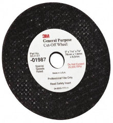 3M - 6" Aluminum Oxide Cutoff Wheel - 0.045" Thick, 7/8" Arbor, 10,200 Max RPM, Use with Angle Grinders - Caliber Tooling