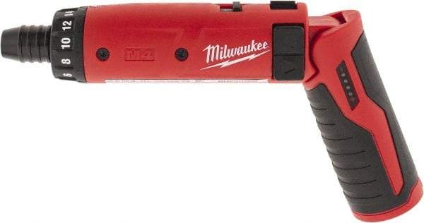 Milwaukee Tool - 4 Volts, Lithium-Ion Battery, Swivel Handle Cordless Screwdriver - 200, 600 RPM, 44 Inch/Lbs. Torque, 2 Speed - Caliber Tooling