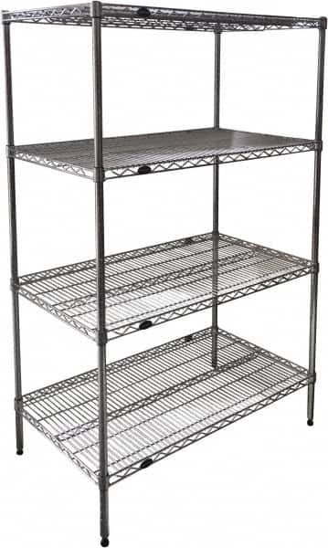 Value Collection - 4 Shelf Wire Shelving - Starter Unit - 36" Wide x 24" Deep x 63" High, - Caliber Tooling