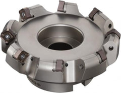 Sumitomo - 63mm Cut Diam, 22mm Arbor Hole, 45° Indexable Chamfer & Angle Face Mill - 5 Inserts, ONMT 05T6\xB6SNMT 13T6\xB6XNET 13T6 Insert, Right Hand Cut, Through Coolant, Series DualMill - Caliber Tooling