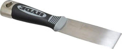 Hyde Tools - 1-1/2" Wide Chisel Edge Blade Stainless Steel Putty Knife - Flexible, Cushioned Grip Polypropylene Handle, 8" OAL - Caliber Tooling