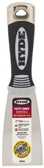 Hyde Tools - 2" Wide Stainless Steel Putty Knife - Flexible, Cushioned Grip Polypropylene Handle, 8" OAL - Caliber Tooling