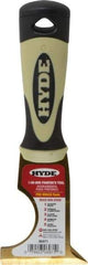 Hyde Tools - 2-1/2" Wide Brass Multi-Purpose Knife - Stiff, Cushioned Grip Polypropylene Handle, 8" OAL - Caliber Tooling