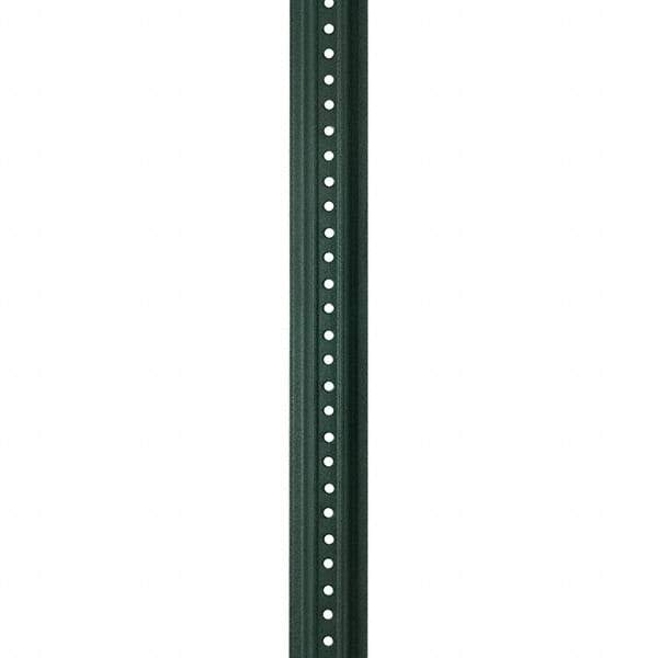 Nucor - 8' High, Powder Coated Traffic Sign Post - Steel, 3/8" Hole Diam, Green - Caliber Tooling