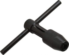 Cle-Line - 7/32 to 1/2" Tap Capacity, T Handle Tap Wrench - 3-5/8" Overall Length - Caliber Tooling