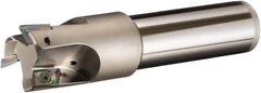 Sumitomo - 1-1/4" Cut Diam, 1-1/4" Shank Diam, 4.781" OAL, Indexable Square Shoulder End Mill - AECT Inserts, Weldon Shank, 90° Lead Angle, Through Coolant, Series WaveMill - Caliber Tooling